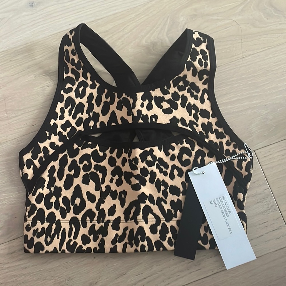 NWT Adam Selma's leopard sports bra